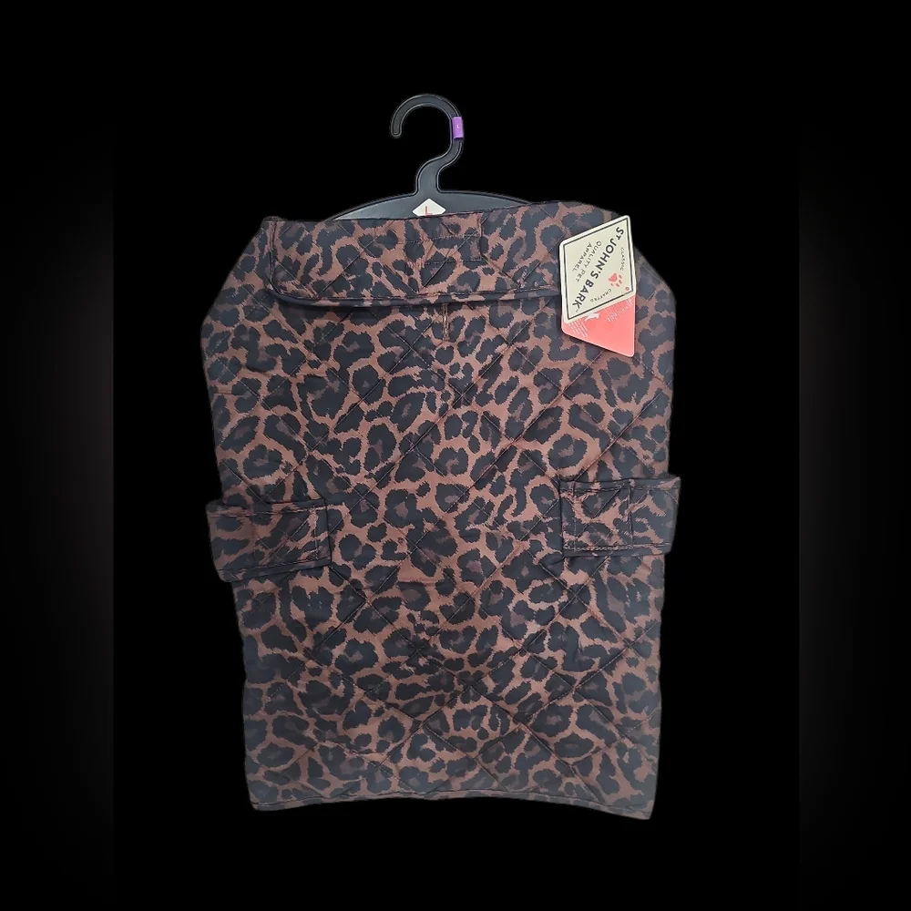 St Johns Bark  Animal Dog Coat  Sz L NWT Cheetah  Print